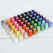 Polyester Embroidery Machine Thread Set 63 Spool Brother Colors | 500M 550Yd Spools 40wt | For Brother Babylock Janome Singer Pfaff Husqvarna Bernina Sewing and Embroidery Machines