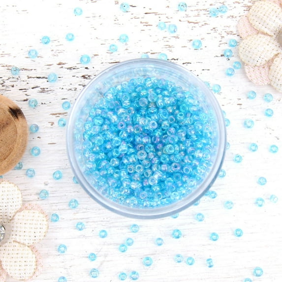 Threadart Bright Aqua Seed Beads - Size 12 - Round - 12g Per Pack Approx. 900 Beads
