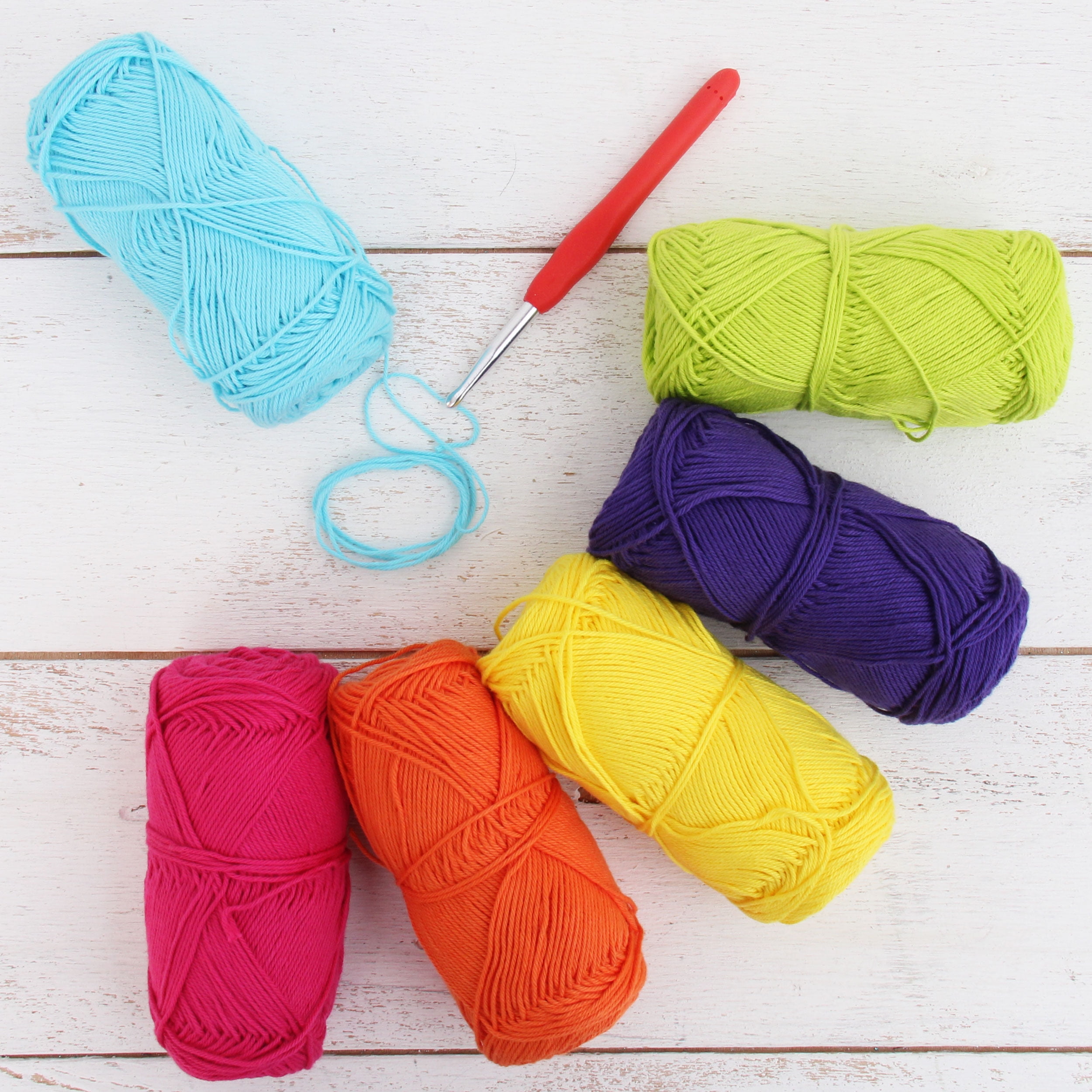 Threadart Crochet 100% Pure Cotton Size 2 Yarn Set | Confetti Colors ...