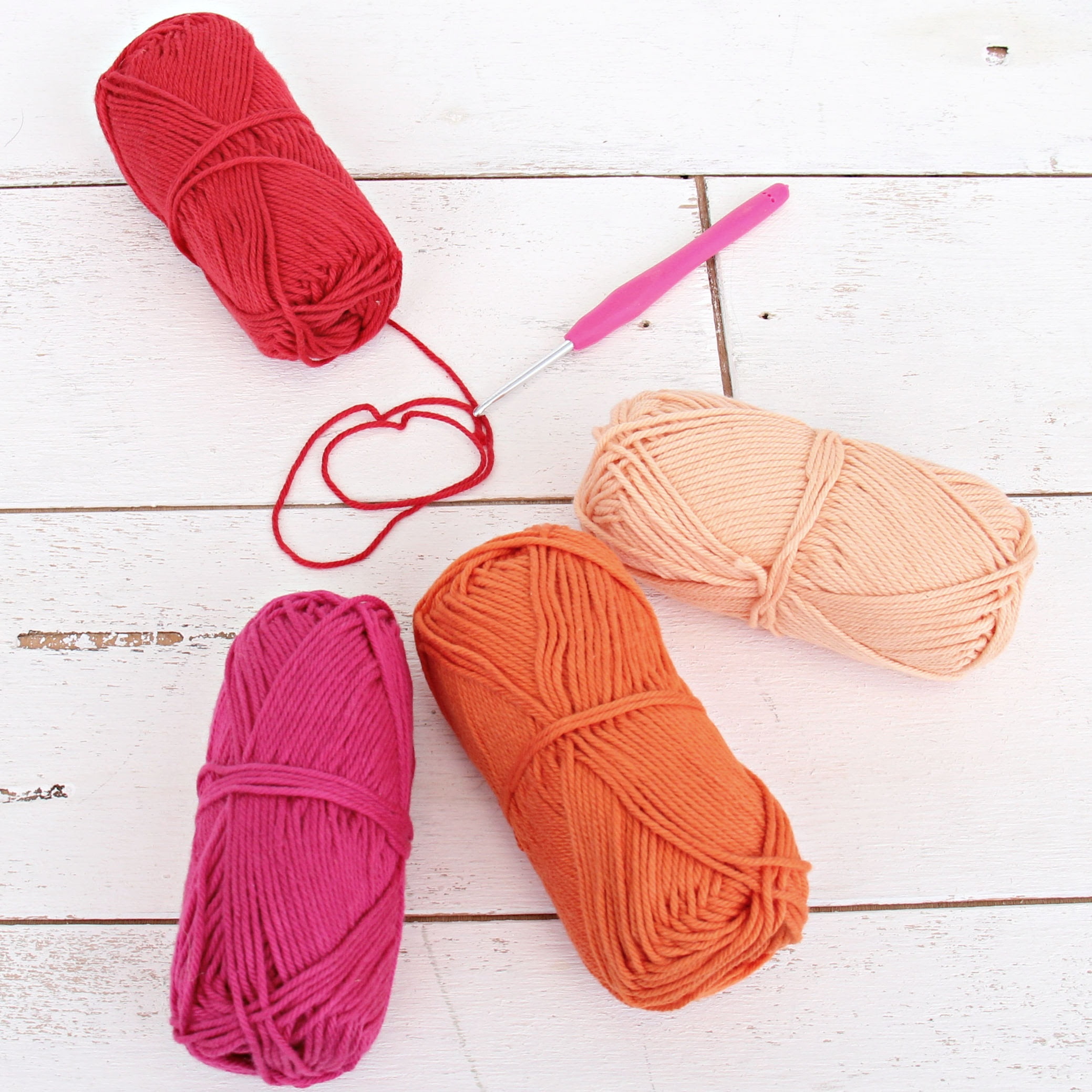 Threadart Crochet 100% Pure Cotton Size 4 Yarn Set | Flower Child Colors | Pack of 4 Skeins Each 50 grams | Worsted Medium #4 Yarn | 85 yds per Skein