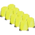 thumbnail image 1 of Threadart Drawstring Backpacks - Pack of 10 - Neon Yellow | Sports Cinch Sack String Backpack | For School, Gym, Storage & Travel | Large 15" x 18.5" Size, 1 of 2