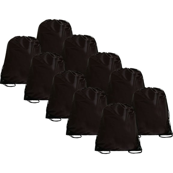 Threadart Drawstring polyester Backpack, Black, 10-Piece