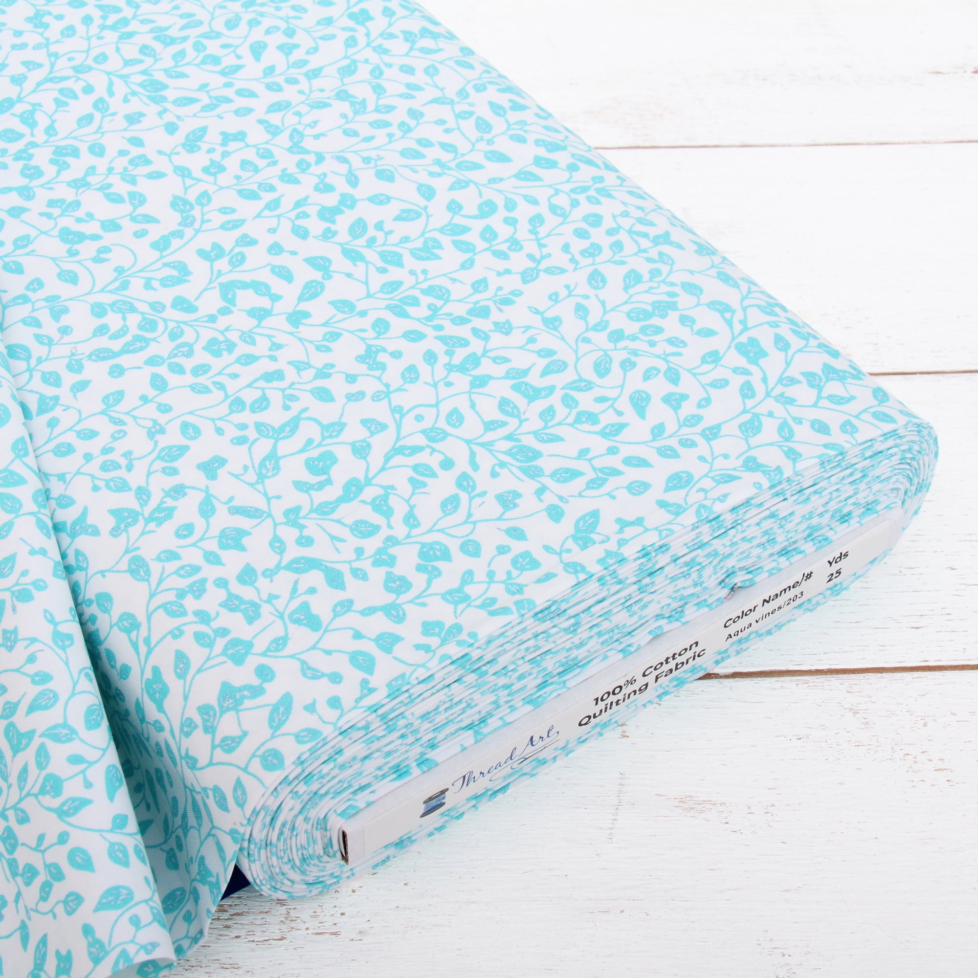 Premium Cotton Quilting Fabric Sold By The Yard - Confetti Brights Collection - 44" Width - 100% Cotton - Quilting, Sewing, Crafts - Aqua Vine