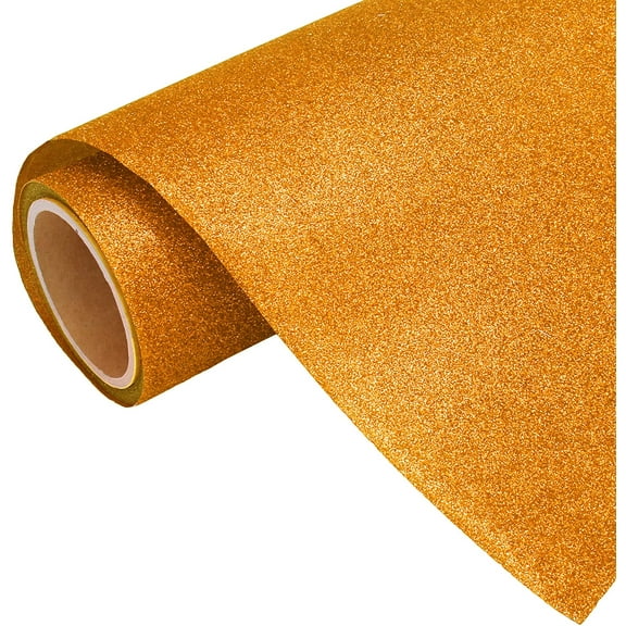 Threadart Glitter Yellow Gold 20" Heat Transfer Vinyl Film | By the Yard | Use with Silhouette, etc | Available in Over 40 Colors