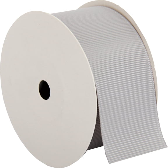 Threadart Grosgrain Ribbon Rolls - 10 yd rolls - 4 Widths 25 Colors - Solid Colors Ribbed Pattern - For Bows, Decorations, Hair Clips, and More - 1 1/2" (1.5") width - Lt Grey 009