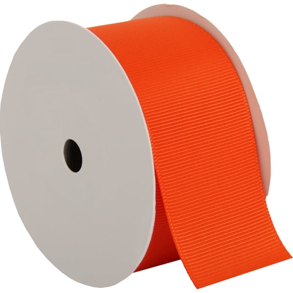Threadart Grosgrain Ribbon Rolls - 10 yd rolls - 4 Widths 25 Colors - Solid Colors Ribbed Pattern - For Bows, Decorations, Hair Clips, and More - 1 1/2" (1.5") width - Orange 750