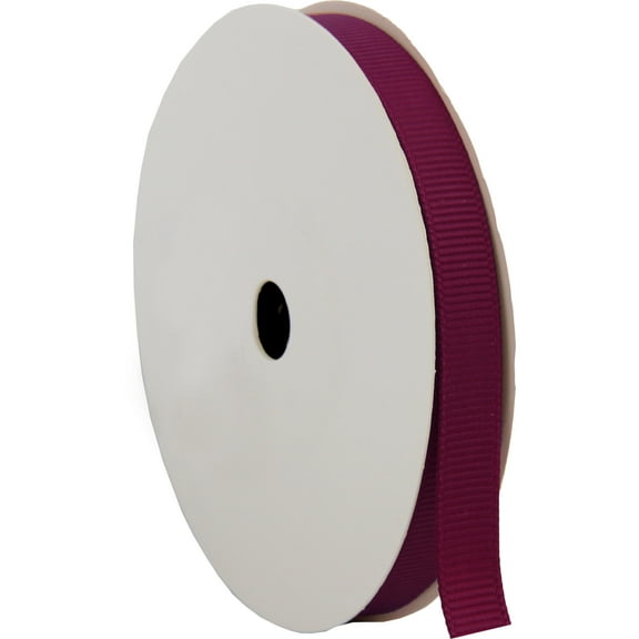 Threadart Grosgrain Ribbon Rolls - 10 yd rolls - 4 Widths 25 Colors - Solid Colors Ribbed Pattern - For Bows, Decorations, Hair Clips, and More - 3/8" (0.38") width - Burgundy 275