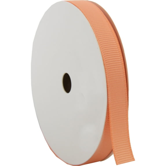 Threadart Grosgrain Ribbon Rolls - 10 yd rolls - 4 Widths 25 Colors - Solid Colors Ribbed Pattern - For Bows, Decorations, Hair Clips, and More - 3/8" (0.38") width - Peach 720