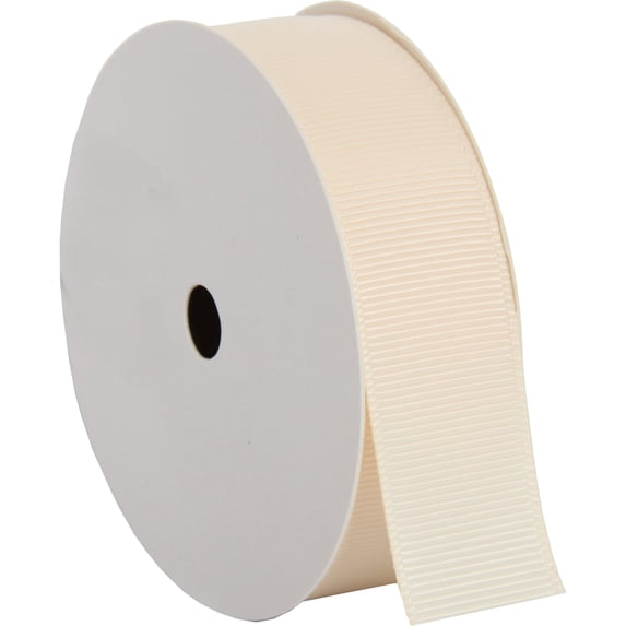 Threadart Grosgrain Ribbon Rolls - 10 yd rolls - 4 Widths 25 Colors - Solid Colors Ribbed Pattern - For Bows, Decorations, Hair Clips, and More - 7/8" (0.88") width - Natural 815