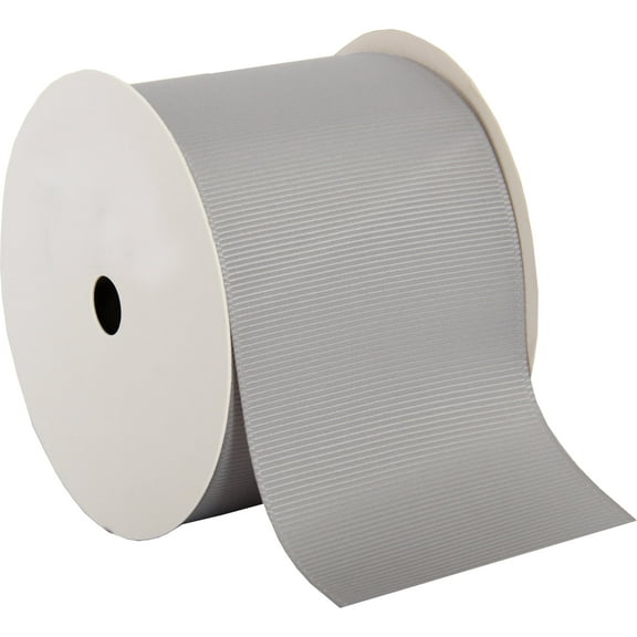 Threadart Grosgrain Ribbon Rolls - 10 yd rolls - 4 Widths 25 Colors - Solid Colors Ribbed Pattern - For Bows, Decorations, Hair Clips, and More - 2 1/4" (2.25") width - Lt Grey 009