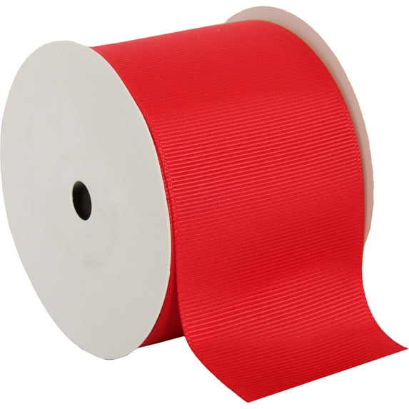 Threadart Grosgrain Ribbon Rolls - 10 yd rolls - 4 Widths 25 Colors - Solid Colors Ribbed Pattern - For Bows, Decorations, Hair Clips, and More - 2 1/4" (2.25") width - Red 250