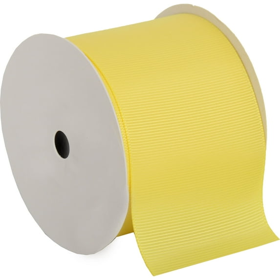 Threadart Grosgrain Ribbon Rolls - 10 yd rolls - 4 Widths 25 Colors - Solid Colors Ribbed Pattern - For Bows, Decorations, Hair Clips, and More - 2 1/4" (2.25") width - Yellow 640