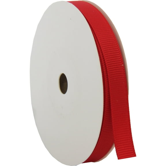 Threadart Grosgrain Ribbon Rolls - 10 yd rolls - 4 Widths 25 Colors - Solid Colors Ribbed Pattern - For Bows, Decorations, Hair Clips, and More - 3/8" (0.38") width - Red 250