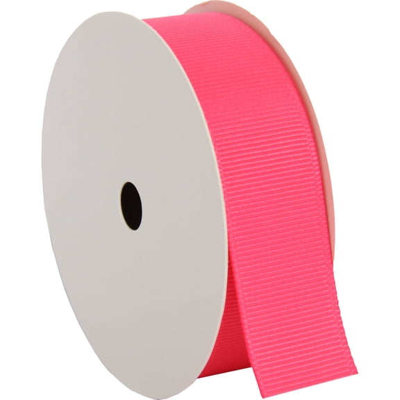 Threadart Grosgrain Ribbon Rolls - 10 yd rolls - 4 Widths 25 Colors - Solid Colors Ribbed Pattern - For Bows, Decorations, Hair Clips, and More - 7/8" (0.88") width - Hot Pink 159