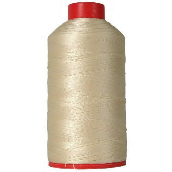 Threadart Heavy Duty Bonded Nylon Thread - 1650 yards (1500m) - Coated No Unravel - #69 T70 Size 210D/3 - For Upholstery, Leather, Vinyl, Weaving Hair, Denim, & More - 26 Colors Available - Natural