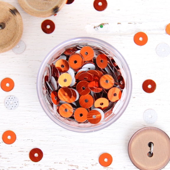 Threadart Hot Fix Loose Sequin - 4MM Orange Metallic - 720 per pkg - Hotfix