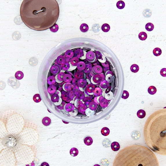 Threadart Hot Fix Loose Sequin - 4MM Purple Hologram - 720 per pkg - Hotfix
