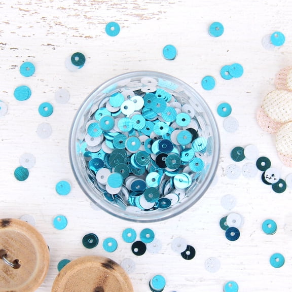 Threadart Hot Fix Loose Sequin - 4MM Turquoise Metallic - 720 per pkg - Hotfix