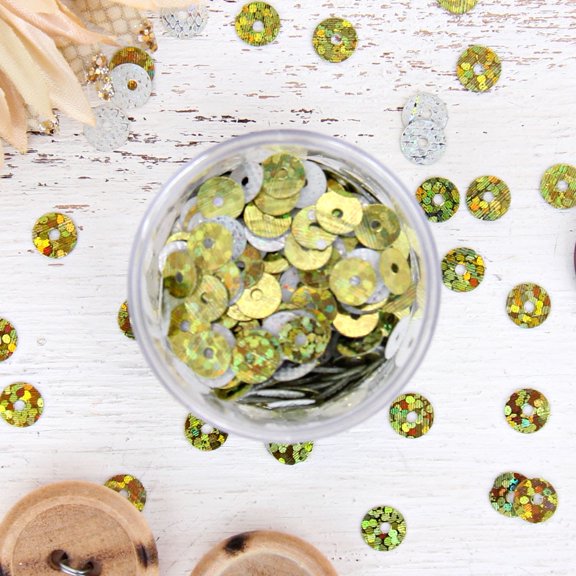 Threadart Hot Fix Loose Sequin - 6MM Lime GreenHologram - 720 per pkg - Hotfix
