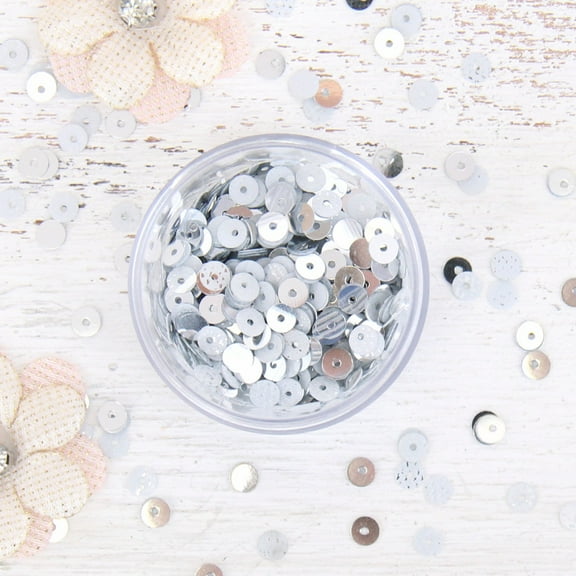 Threadart Hot Fix Loose Sequin - 6MM Silver Metallic - 720 per pkg - Hotfix