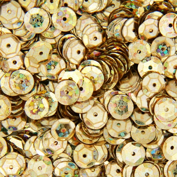 Threadart Loose Cup Hologram Sequins - 6mm - Gold - 5 Gross (720 psc/pk)