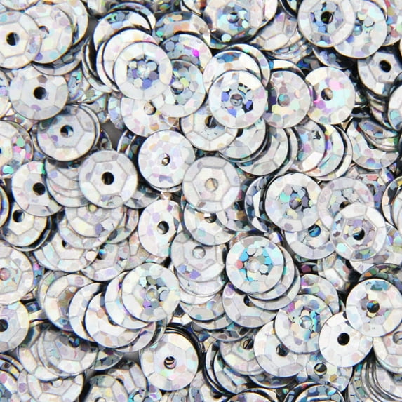 Threadart Loose Cup Hologram Sequins - 6mm - Silver - 5 Gross (720 psc/pk)