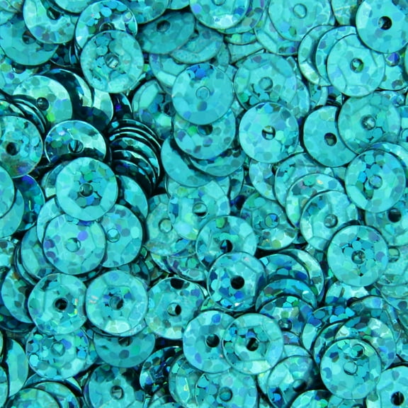 Threadart Loose Cup Hologram Sequins - 6mm - Turquoise - 5 Gross (720 psc/pk)