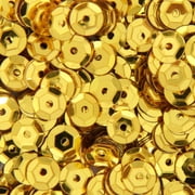 Threadart Loose Cup Metallic Sequins - 6mm - Gold - 5 Gross 720 pcs/pk - 2 Sizes and 12 Colors Available