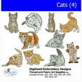 thumbnail image 1 of Threadart Machine Embroidery Design Bundles - Animal Sets - Cats(4) - Loaded On USB Stick - Over 30 Sets Available, 1 of 9