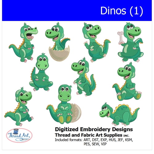 Threadart Machine Embroidery Design Bundles - Animal Sets - Dinos(1) - Loaded On USB Stick - Over 30 Sets Available