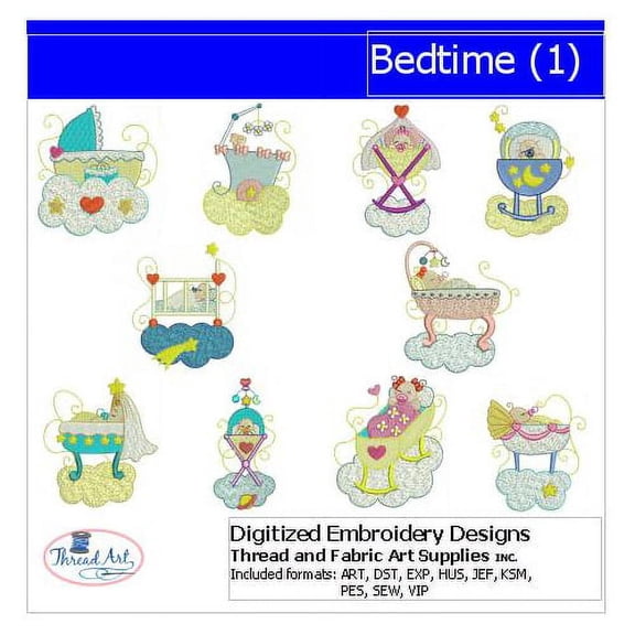 Threadart Machine Embroidery Design Bundles - Children Sets - Bedtime(1) - Loaded On USB Stick - Over 40 Sets Available