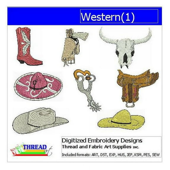 Threadart Machine Embroidery Design Bundles - Regional Sets - Western(1) - Loaded on USB Stick - Over 10 Sets Available