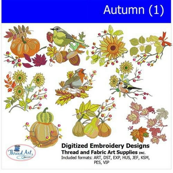 Threadart Machine Embroidery Design Bundles - Seasons Sets -Autumn(1) - Loaded on USB Stick - 10 Sets Available