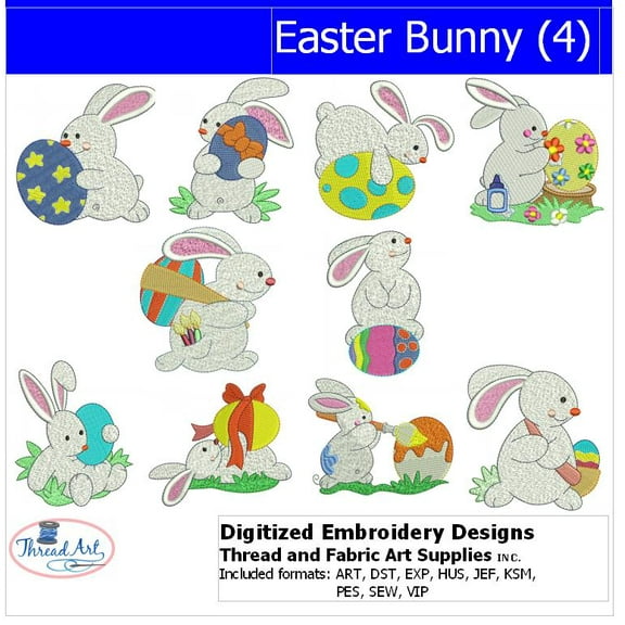 Threadart Machine Embroidery Designs - Easter Bunny's (4)