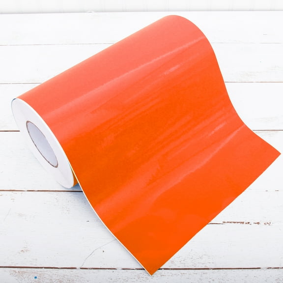 Threadart Permanent Vinyl 12" Wide x 5 Yard Roll - Orange | Permanent Adhesive Vinyl Sticker For Cricut & All Cutting Machines, Waterproof, Indoor Outdoor Home & Crafts | Compares to Oracal 651