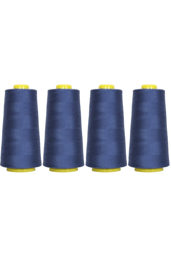 Polyester Serger Thread - 2750 yds 40/2 - Blue - 56 Colors Available - 4 Cone Bundle Pack