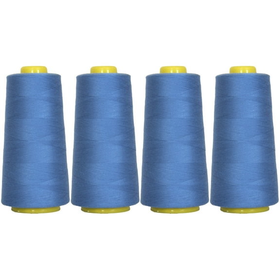 Threadart Polyester Serger Thread - 2750 yds 40/2 - Dusty Navy - 56 Colors Available - 4 Cone Bundle Pack