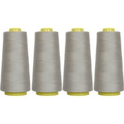 Threadart Polyester Serger Thread - 2750 yds 40/2 - Grey - 56 Colors Available - 4 Cone Bundle Pack