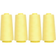 Threadart Polyester Serger Thread - 2750 yds 40/2 - Lemon - 56 Colors Available - 4 Cone Bundle Pack