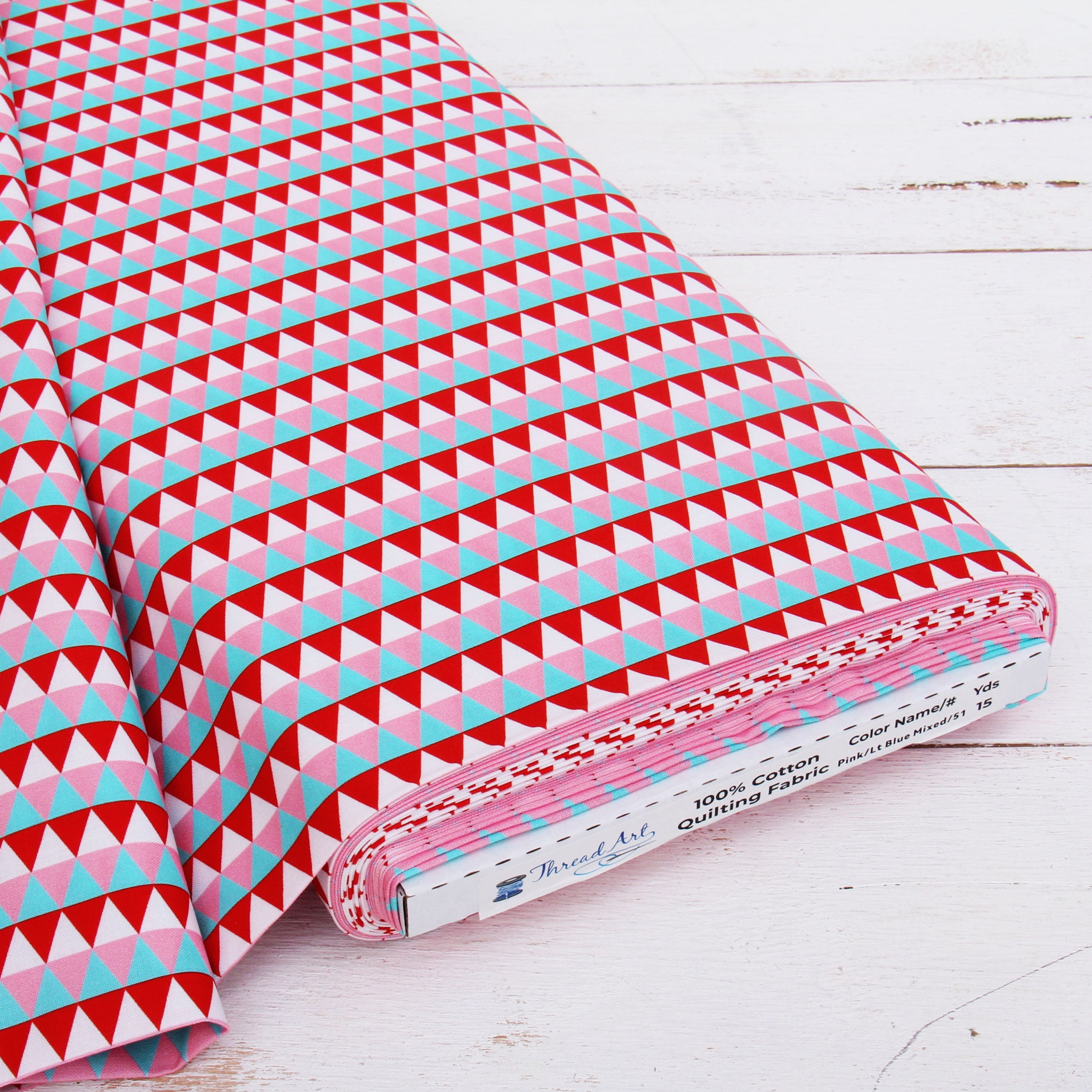 Threadart Premium Cotton Quilting Fabric Hot Pink Light Blue Pattern Threadart premium cotton quilting fabric hot pink light blue pattern
