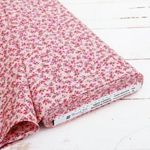 Threadart Premium Cotton Quilting Fabric - Pink Floral - 44" Width - 100% Cotton - Quilting, Sewing, Crafts
