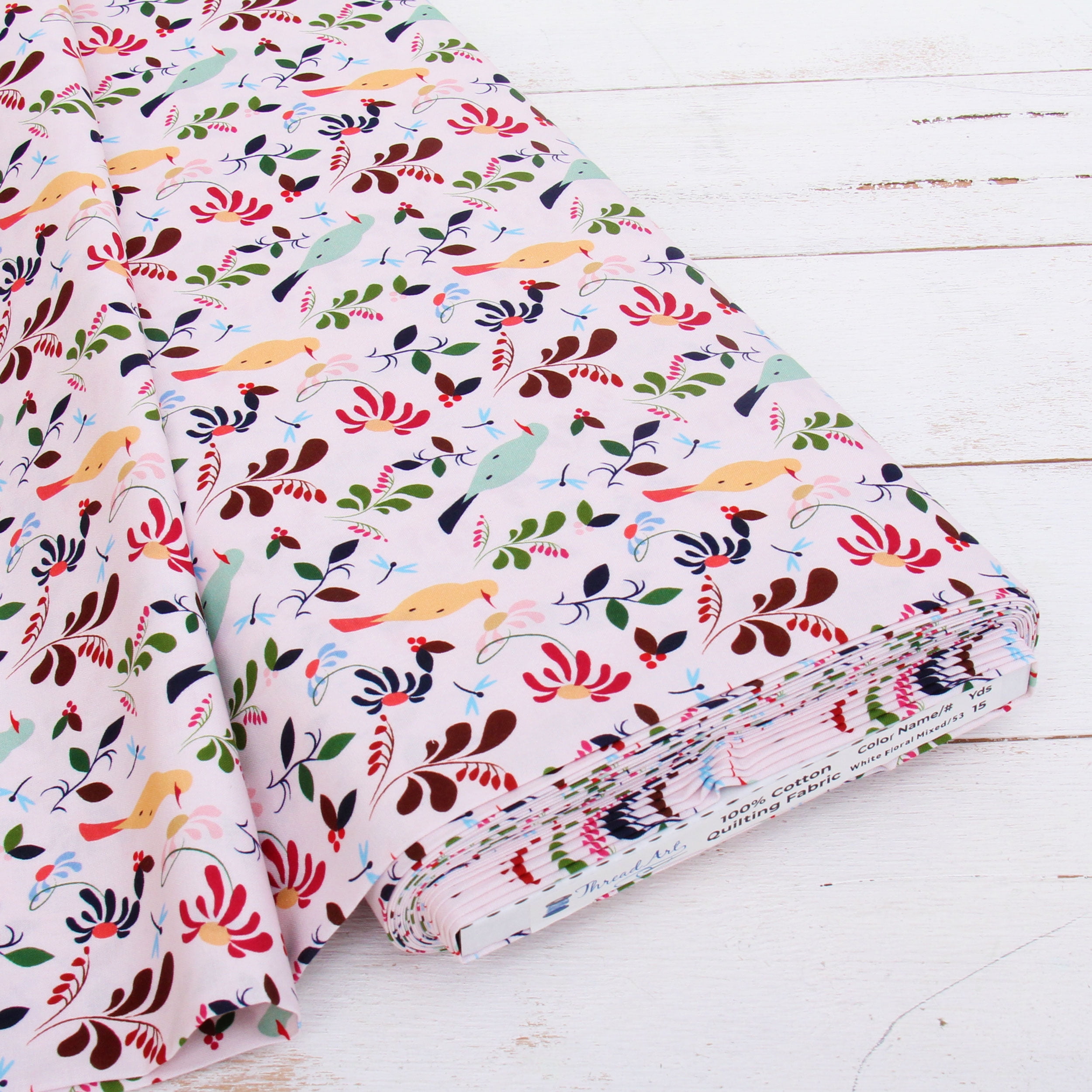 1 Yard (Pre-Cut) 43" X 36" (109cm X 91cm) Floral Cotton