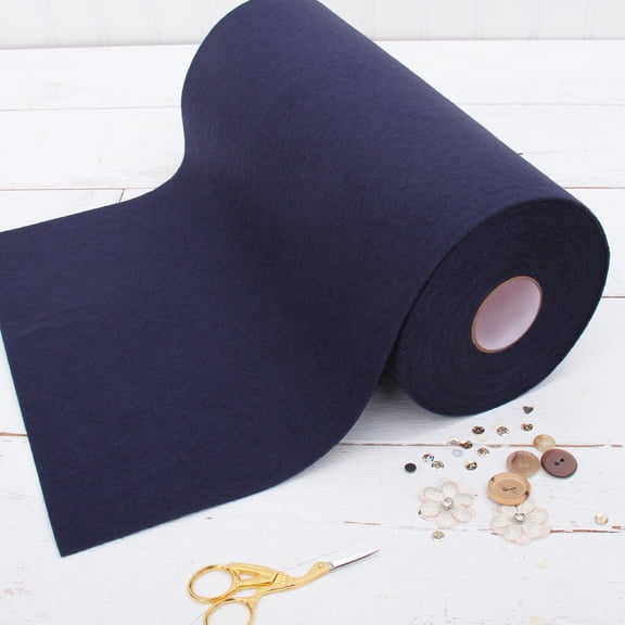 Threadart Premium Felt Roll - 12" x 10yd | Soft Wool-Like Feel | 1.2mm Thick for DIY Crafts, Sewing, Crafting Projects | Compatible with Cricut Maker | Dark Navy