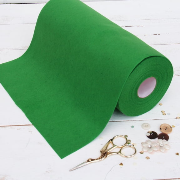 Threadart Premium Felt Roll - 12" x 10yd | Soft Wool-Like Feel | 1.2mm Thick for DIY Crafts, Sewing, Crafting Projects | Compatible with Cricut Maker | Green