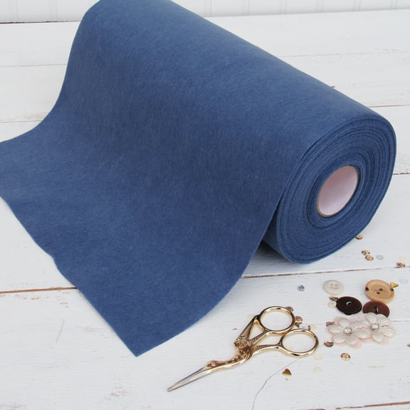 Threadart Premium Felt Roll - 12" x 10yd | Soft Wool-Like Feel | 1.2mm Thick for DIY Crafts, Sewing, Crafting Projects | Compatible with Cricut Maker | Denim