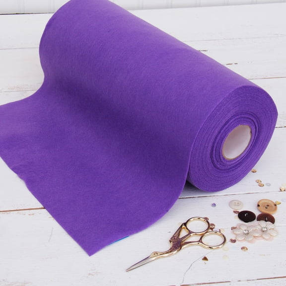 Threadart Premium Felt Roll - 12" x 10yd | Soft Wool-Like Feel | 1.2mm Thick for DIY Crafts, Sewing, Crafting Projects | Compatible with Cricut Maker | Purple
