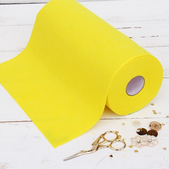Threadart Premium Felt Roll - 12" x 10yd | Soft Wool-Like Feel | 1.2mm Thick for DIY Crafts, Sewing, Crafting Projects | Compatible with Cricut Maker | Yellow