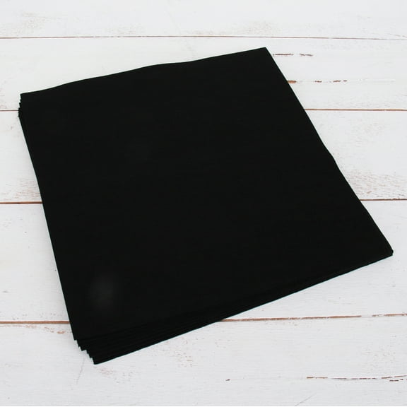 Threadart Premium Felt Sheets - 10 Sheets - 12" x 12" - Black | Soft Wool-Like Feel | 1.2mm Thick for DIY Crafts, Sewing, Crafting Projects | Compatible with Cricut Maker