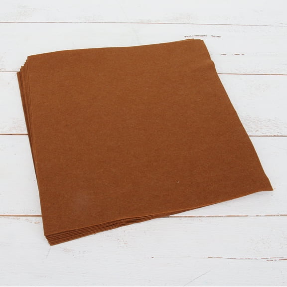 Threadart Premium Felt Sheets - 10 Sheets - 12" x 12" - Brown | Soft Wool-Like Feel | 1.2mm Thick for DIY Crafts, Sewing, Crafting Projects | Compatible with Cricut Maker