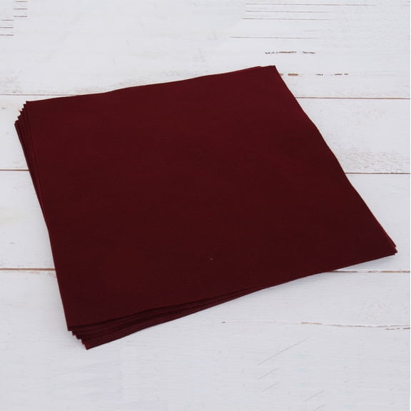 Threadart Premium Felt Sheets - 10 Sheets - 12" x 12" - Burgundy | Soft Wool-Like Feel | 1.2mm Thick for DIY Crafts, Sewing, Crafting Projects | Compatible with Cricut Maker